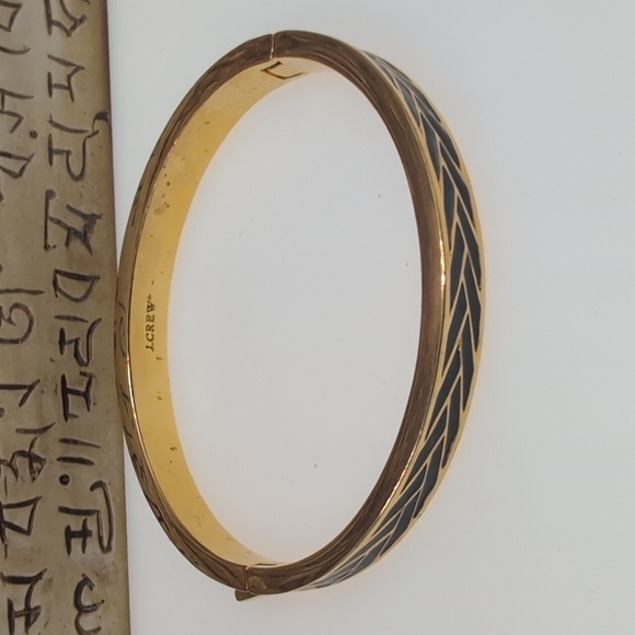 J. Crew Gold and Black Chevron Bangle - Picture 3 of 5